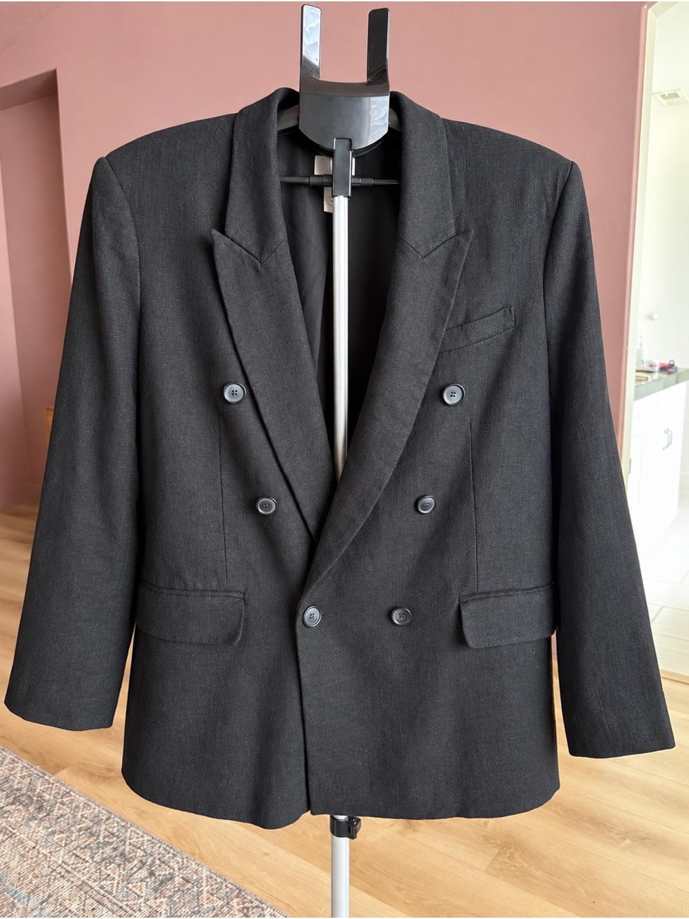 H&M Black Double-Breasted Blazer